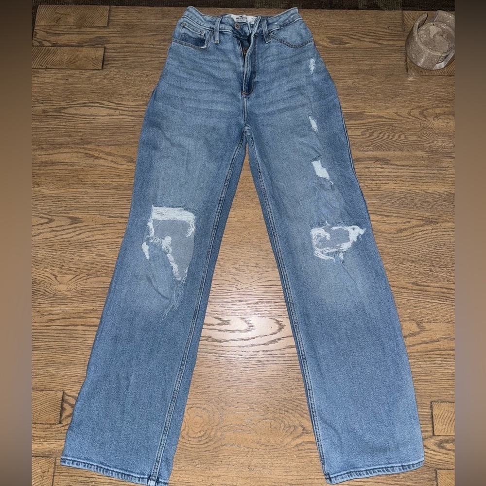 Hollister Curvy Ultra High Rise Dad Jean Vintage Stretch Light Distressed 23 00R